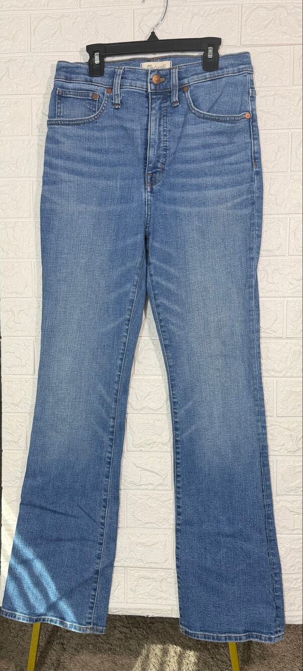 Madewell Women’s 28 Skinny Flare Jeans Medium Wash Stretch Denim Repaired